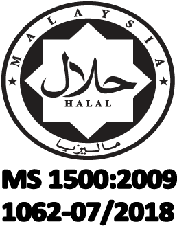 Halal certified by JAKIM Malaysia